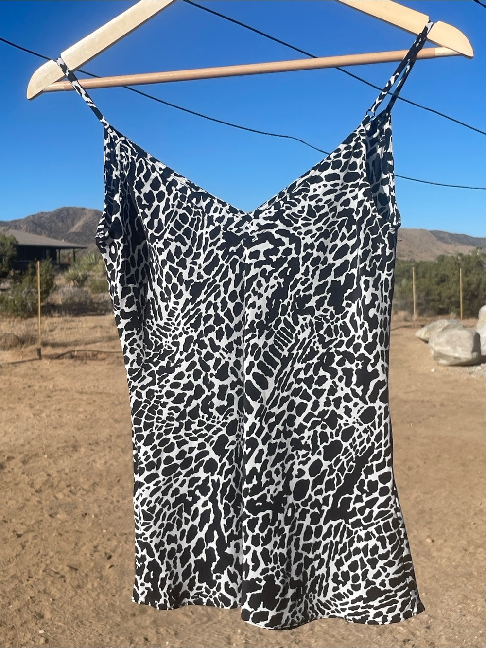 Frame Denim Black and White Leopard-Print camisole